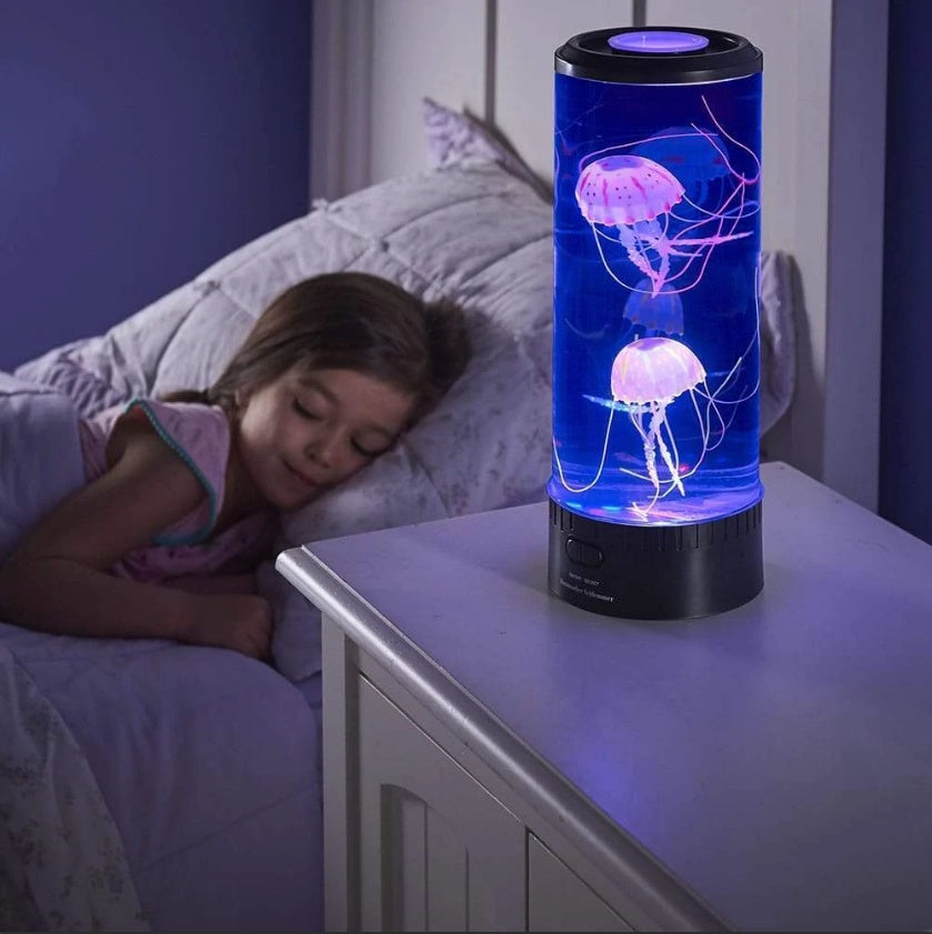 LED Jellyfish Aquarium Lamp with colorful LED lights and USB power in water tank