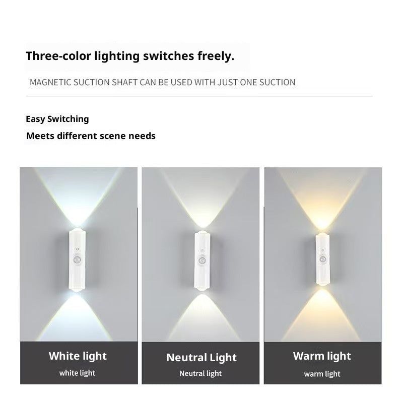 Smart Infrared Sensor Lamp Self-adhesive Magnetic Wall Lamp Charging Small Night Lamp